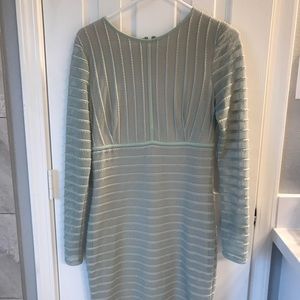 Bebe light seafoam and nude bodycon dress sz m